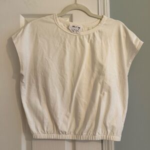 Sadie & Sage Cream Short Sleeve Top